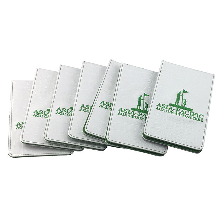 Custom golf yardage book holder designed for tournaments