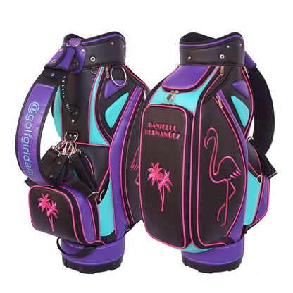 Custom junior golf staff bag with tailored exterior panels