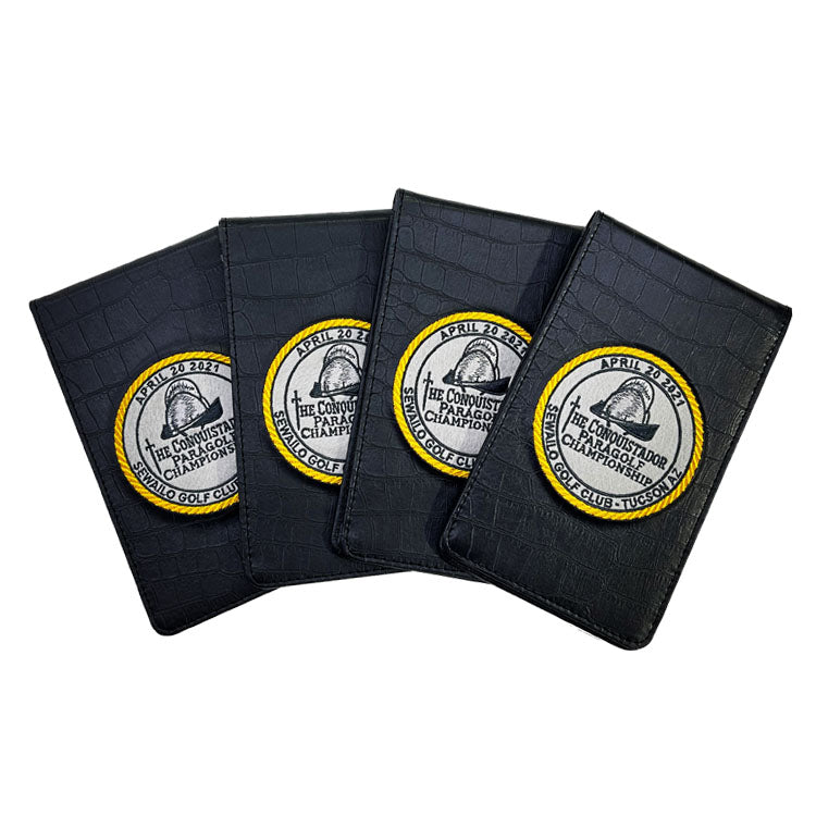Custom yardage book covers for golf championship