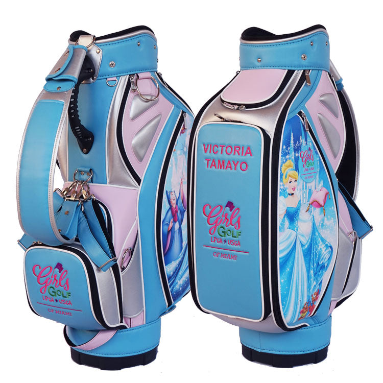 Customized youth tour golf bag with tailored design details