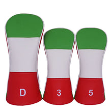 Italian flag Custom Golf Head Covers with club numbers 