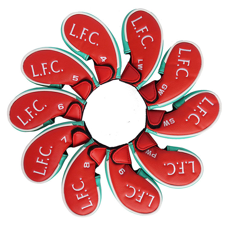 LFC Custom Golf Iron Covers - Liverpool united football club design red white and teal 