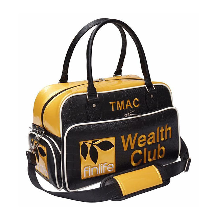 custom golf duffel bag with corporate logo and colors