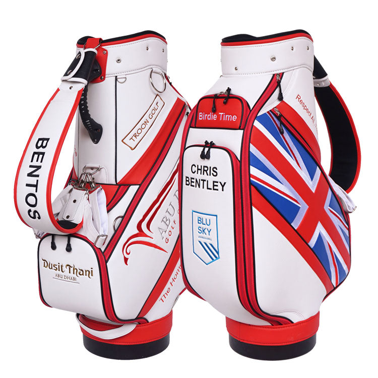 Abu Dhabi UAE Dusit Thani / Union Jack themed custom golf tour bag