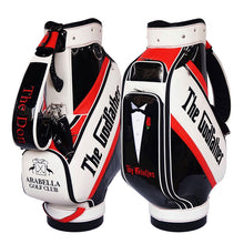custom golf tour staff bag in the Godfather theme -  gloss leather finish