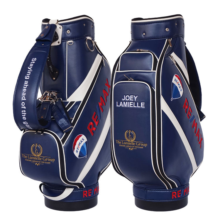 custom golf tour staff bag with RE/MAX logo 
