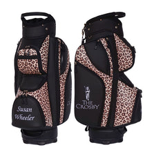 Custom Golf Lady Women Girls Cart Bag Leopard Print Leather- My Custom Golf Bag Global