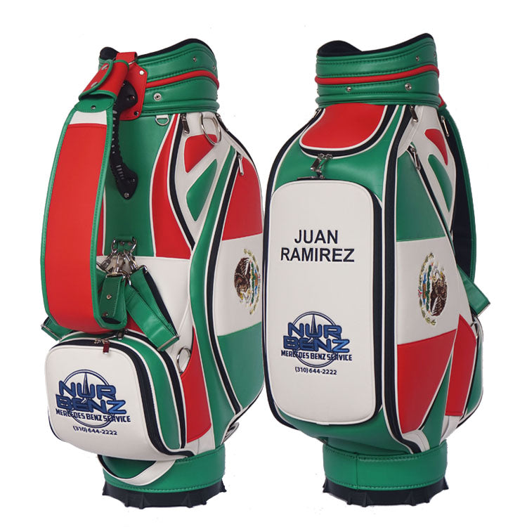 Mexican Flag golf bag Custom logo golf bag Mexico, trusted by PGA MX