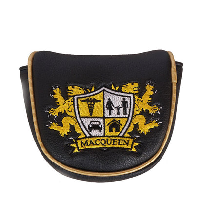 Luxury Golf Mallet Putter Cover - gold and silver Scottish family crest embroidery