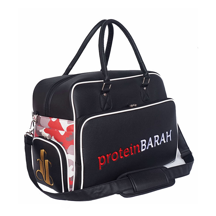 custom golf duffel bag with personalized logo and printed accents