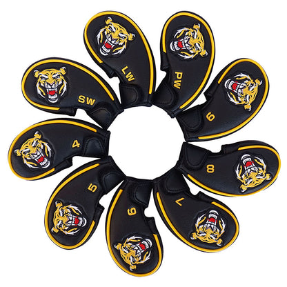 Custom Golf Iron Covers Personalized tiger head logo and club numbers